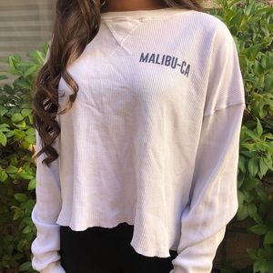 BRANDY MELVILLE White Malibu Sweatshirt